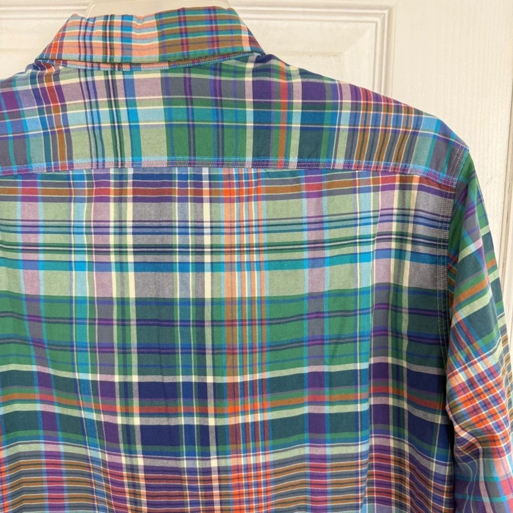 NEW Polo Ralph Lauren Mens XXL Plaid Button Down Shirt Multicolor Preppy Ivy‎